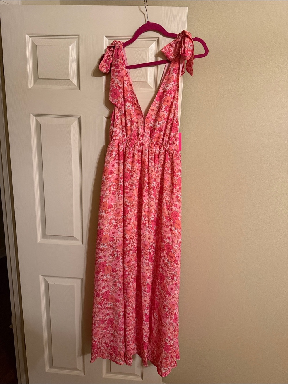 Buddy Love Pink Floral Maxi Dress with Tie Straps